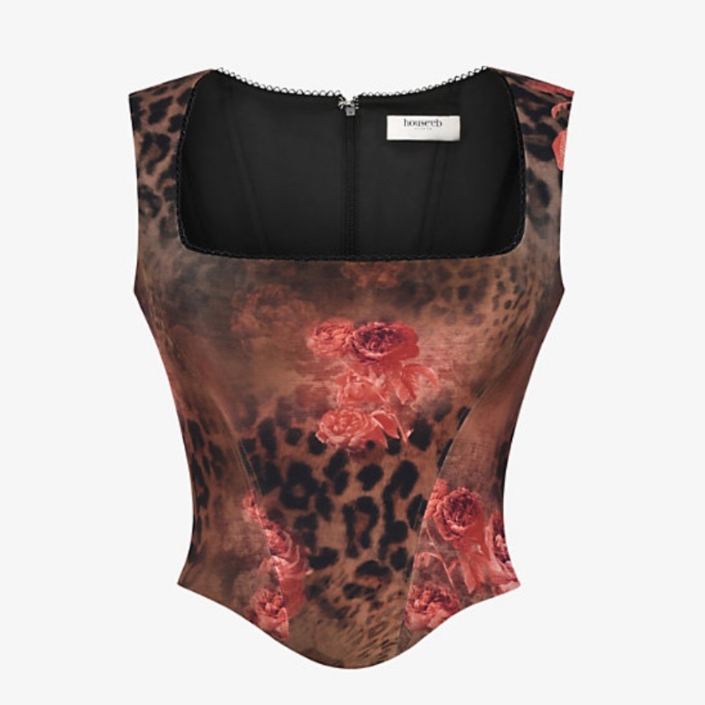 House of CB Brown Floral Women's Top